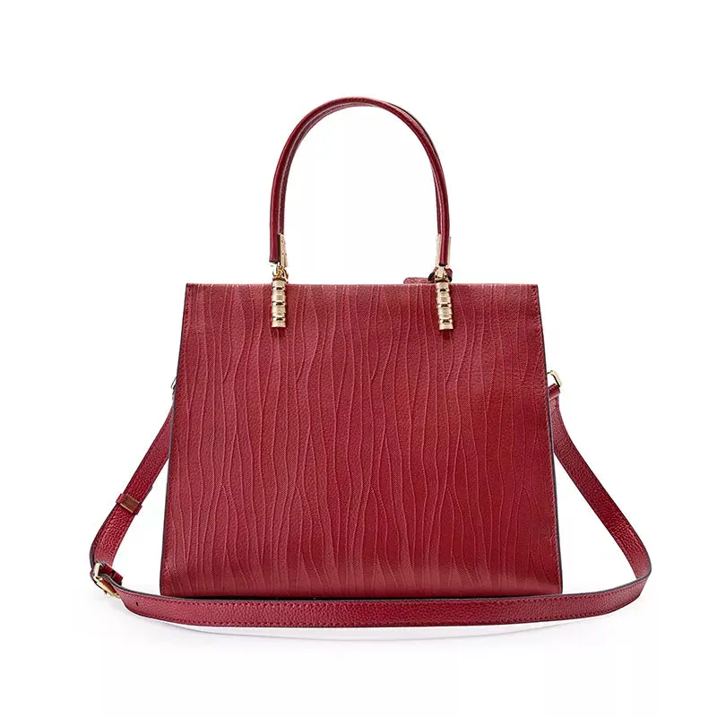 Leather Top Handle Satchel Purse