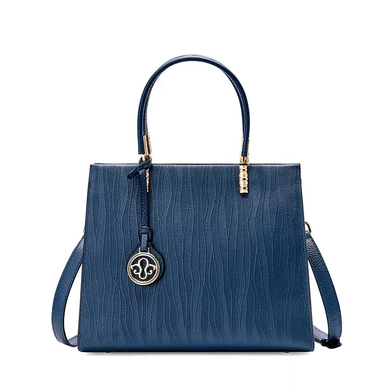 Leather Top Handle Satchel Purse