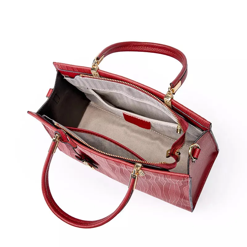 Leather Top Handle Satchel Purse