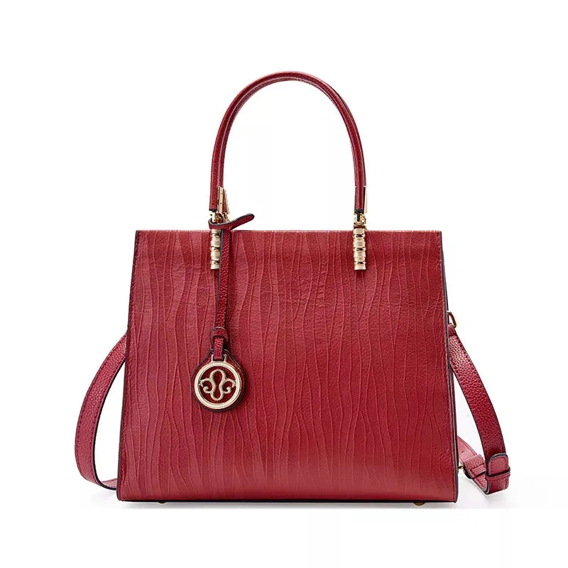 Leather Top Handle Satchel Purse
