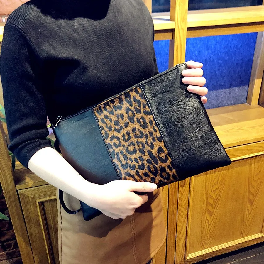 Leopard print women Envelope Clutch Bag PU Leather Birthday Party Evening Clutches For Ladies messenger Bag Purse and Handbags