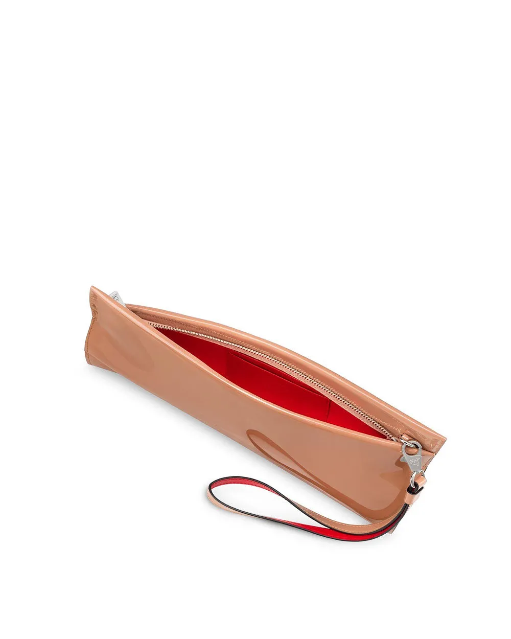 Loubitwist Patent Clutch in Nude