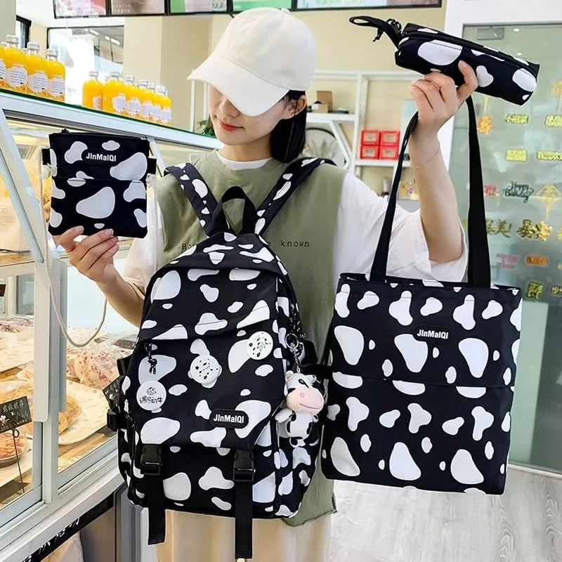 Milk Cow School Backpacks Set/4pcs