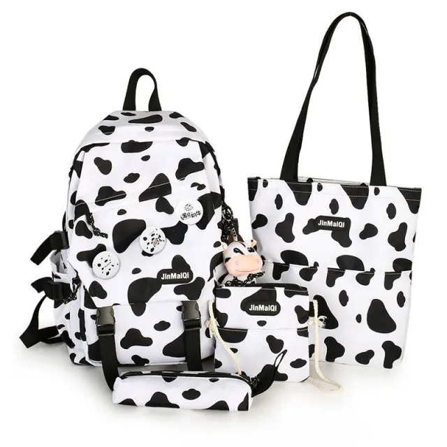 Milk Cow School Backpacks Set/4pcs