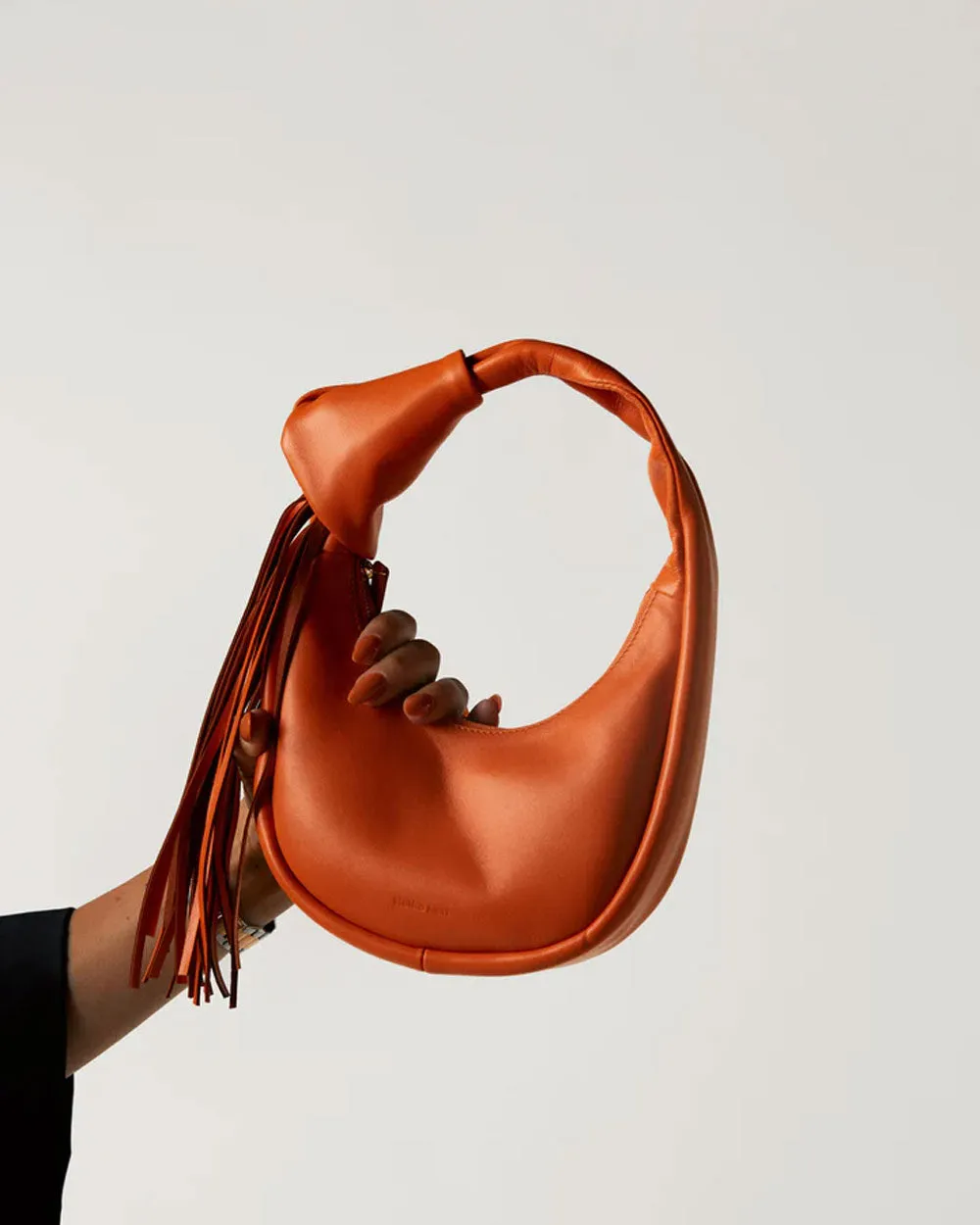 Mini Knot Tassel Bag in Orange