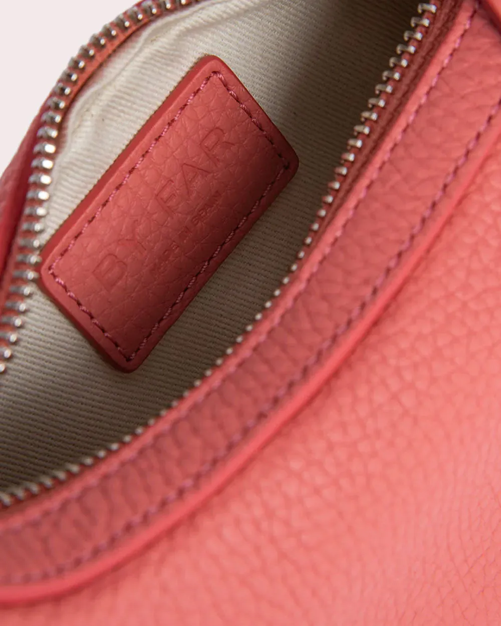 Mini Soho Flat Grain Leather Bag in Salmon