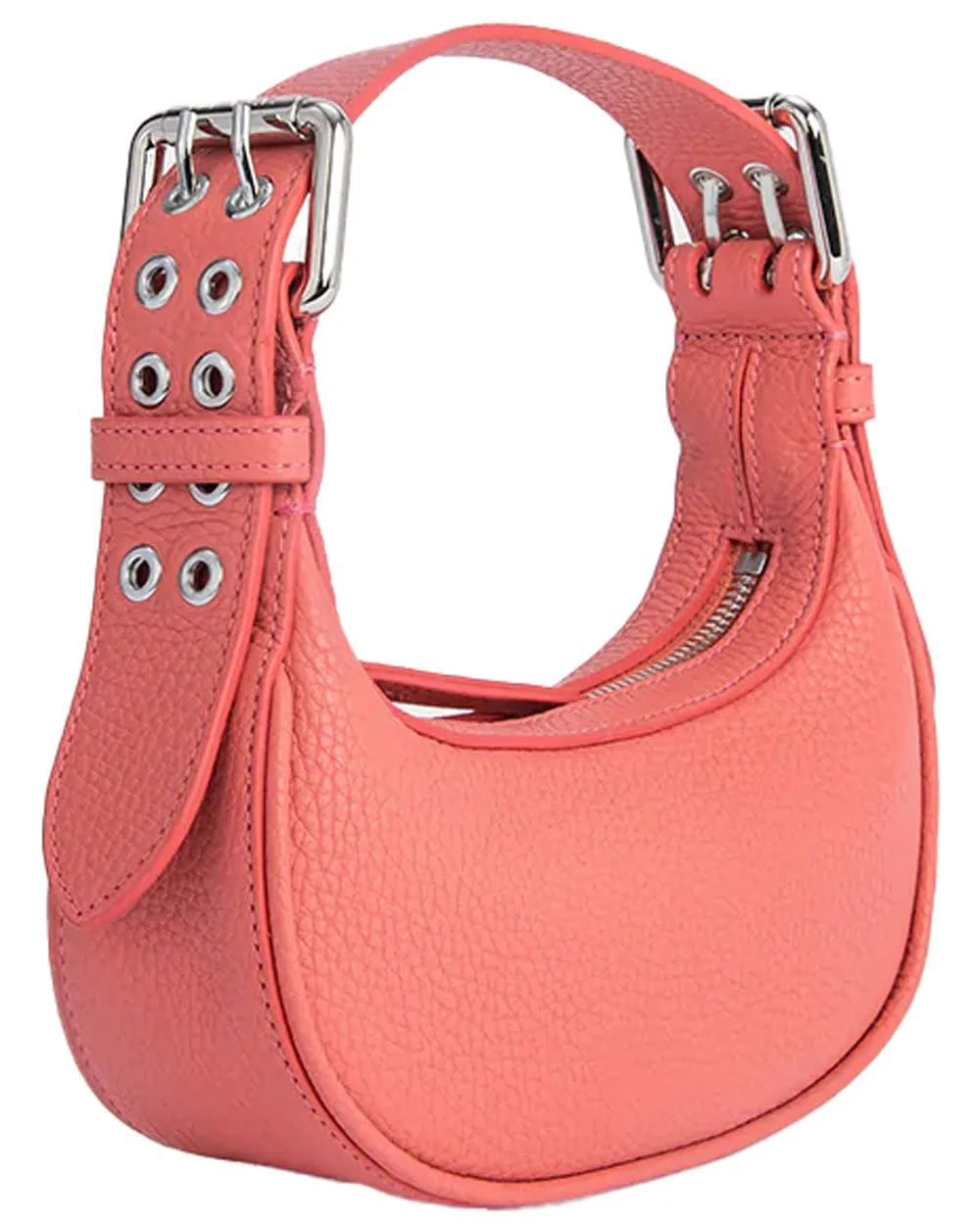 Mini Soho Flat Grain Leather Bag in Salmon