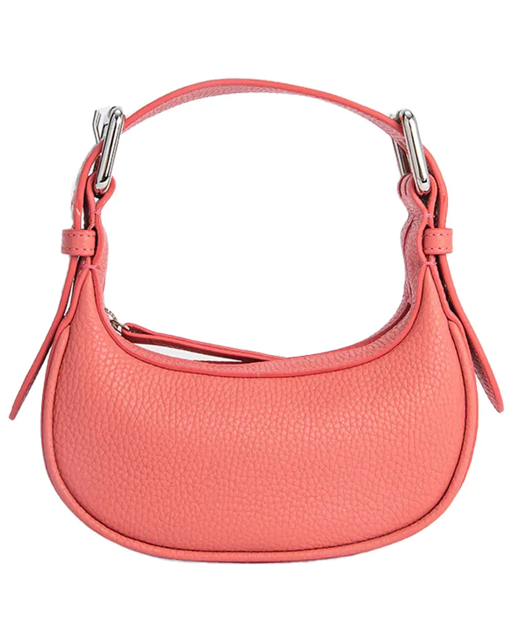 Mini Soho Flat Grain Leather Bag in Salmon