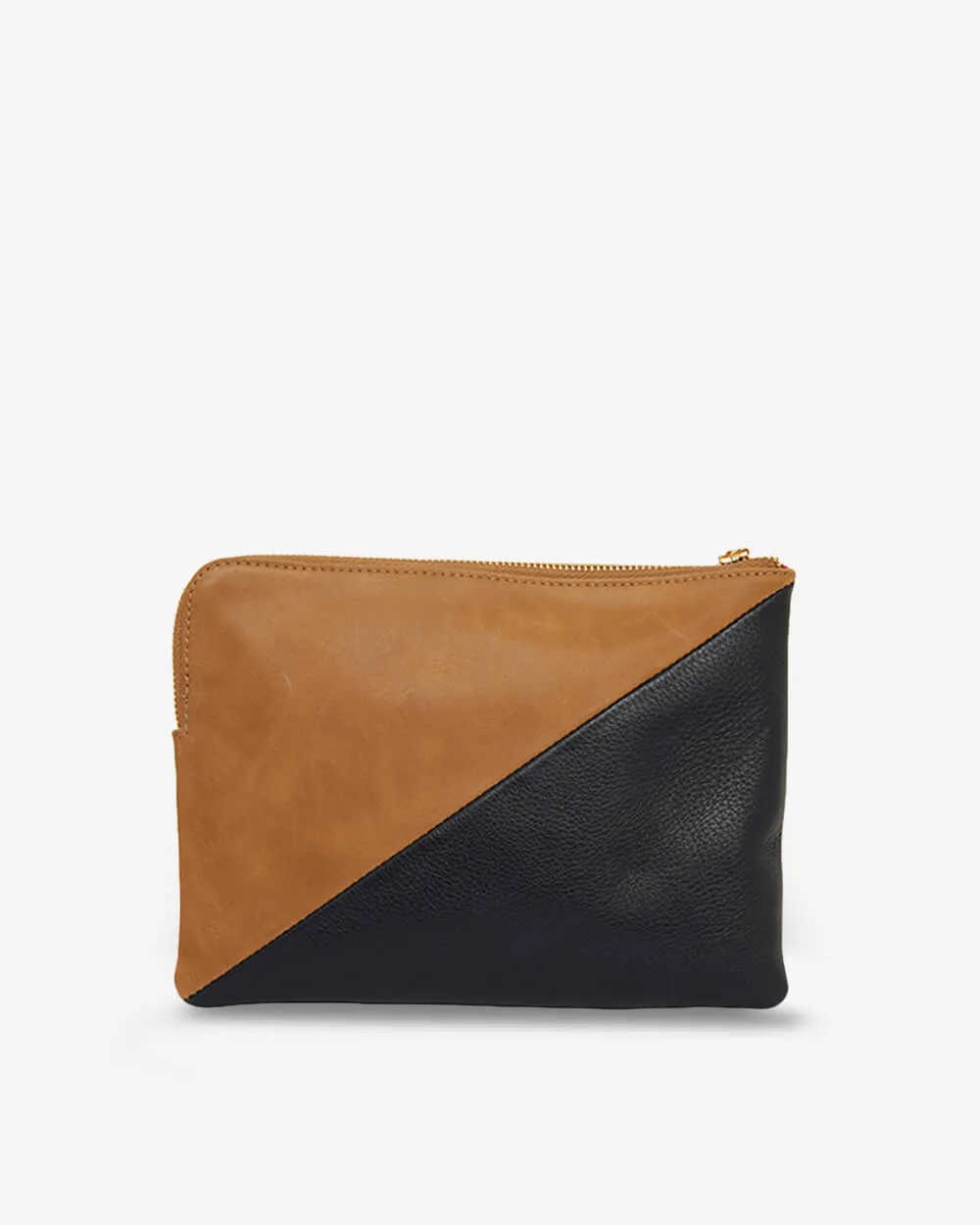 Paige Clutch Splice - Navy & Vintage Tan