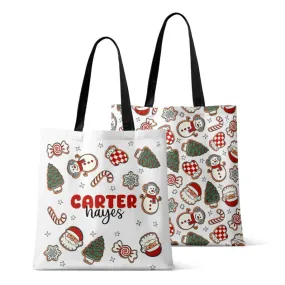 Personalized Christmas Tote Bags | Santa's Cookies