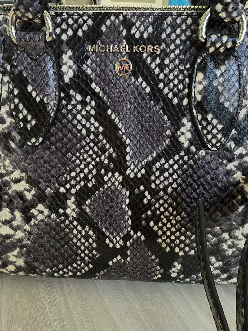 Sienna Medium Python Embossed Leather Satchel