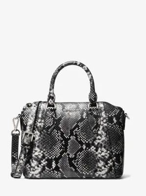Sienna Medium Python Embossed Leather Satchel