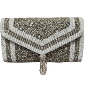 Silver Tassel Envelope Clutch