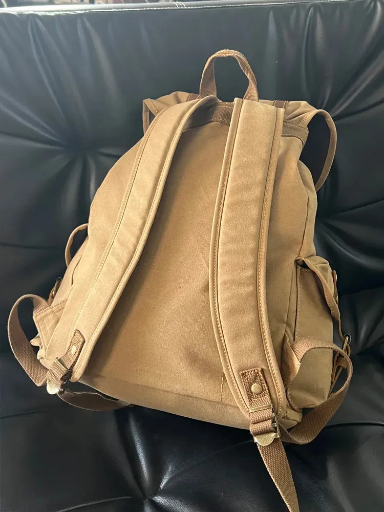 UAKISS  -  Men's Vintage Canvas Backpacks Men's Laptop Backpack Large Capacity Casual Travel Bag Man Schoolbag for Teenager Commuter Bag
