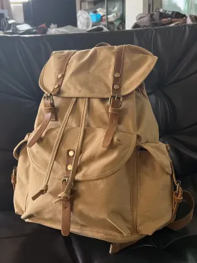 UAKISS  -  Men's Vintage Canvas Backpacks Men's Laptop Backpack Large Capacity Casual Travel Bag Man Schoolbag for Teenager Commuter Bag