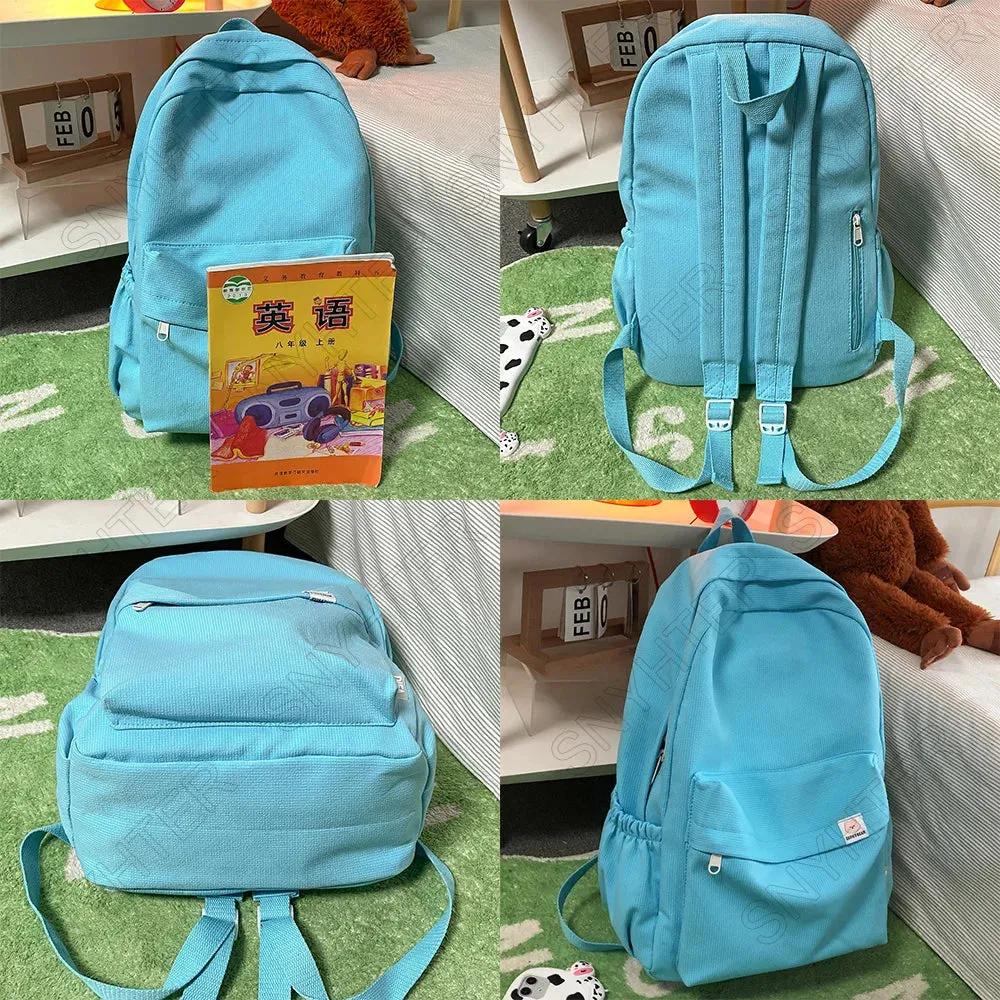 UAKISS  -  New Travel Women Kawaii Solid Color Book Bag Fashion Ladies Student Backpack Cool Girl College Bags Female Laptop Cute Backpacks