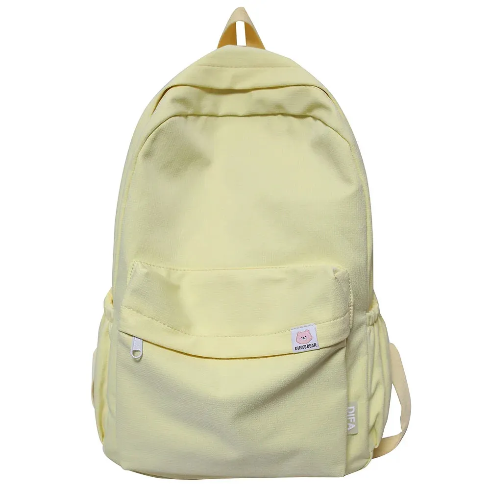 UAKISS  -  New Travel Women Kawaii Solid Color Book Bag Fashion Ladies Student Backpack Cool Girl College Bags Female Laptop Cute Backpacks