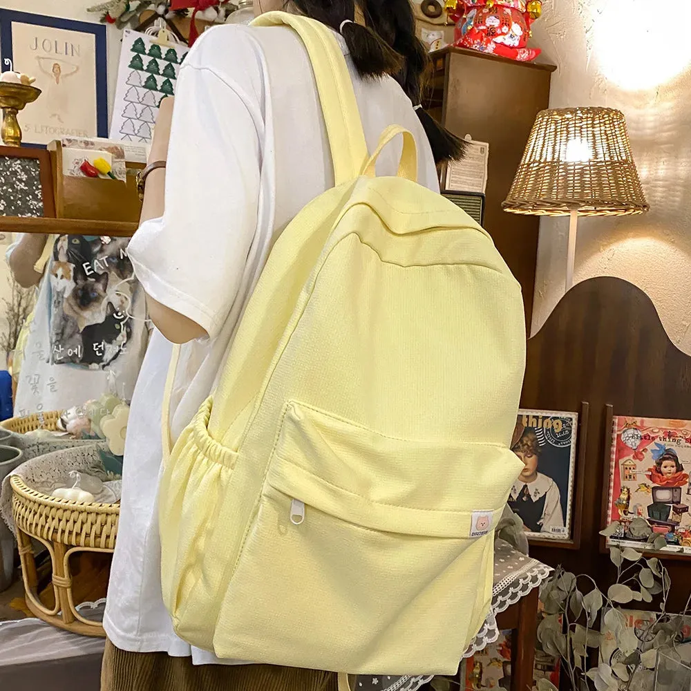 UAKISS  -  New Travel Women Kawaii Solid Color Book Bag Fashion Ladies Student Backpack Cool Girl College Bags Female Laptop Cute Backpacks