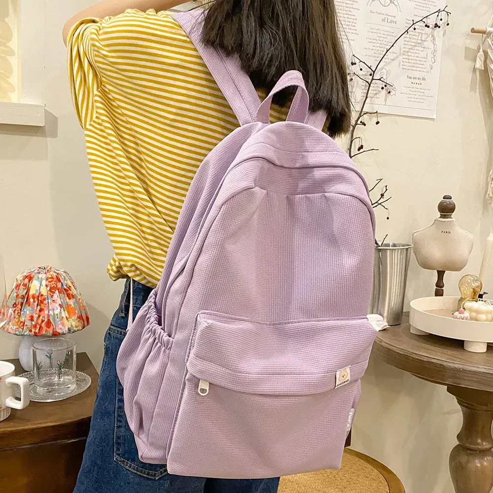 UAKISS  -  New Travel Women Kawaii Solid Color Book Bag Fashion Ladies Student Backpack Cool Girl College Bags Female Laptop Cute Backpacks
