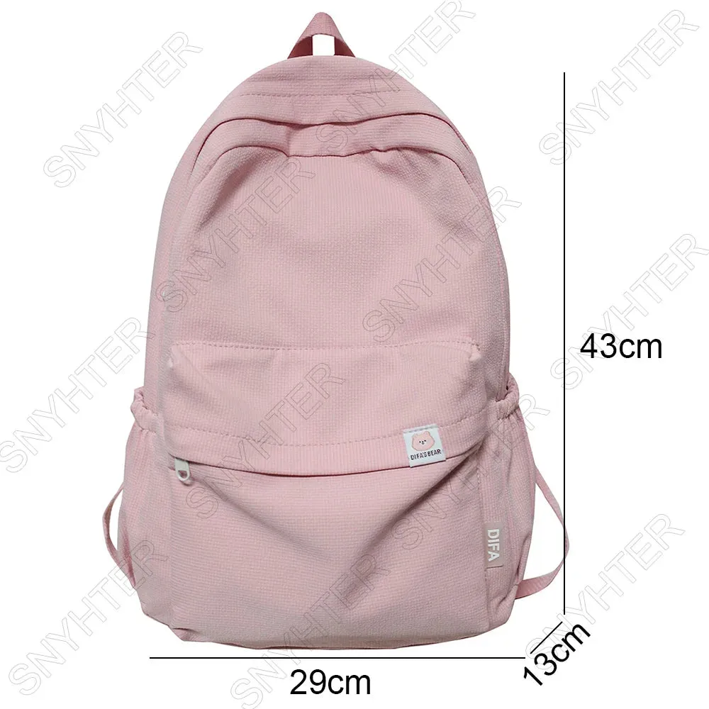 UAKISS  -  New Travel Women Kawaii Solid Color Book Bag Fashion Ladies Student Backpack Cool Girl College Bags Female Laptop Cute Backpacks