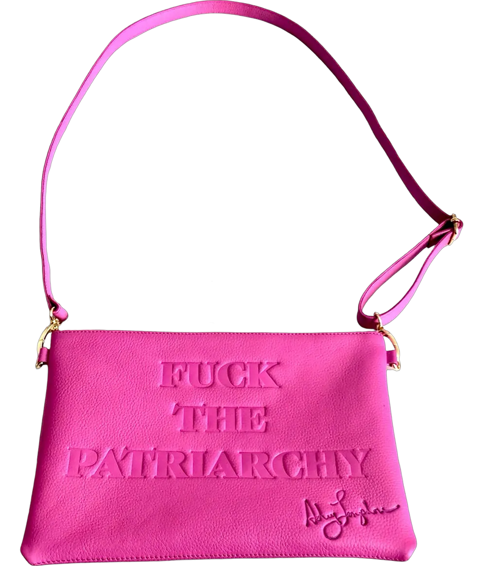 Vibrant Pink “Fuck the Patriarchy” Leather Bag