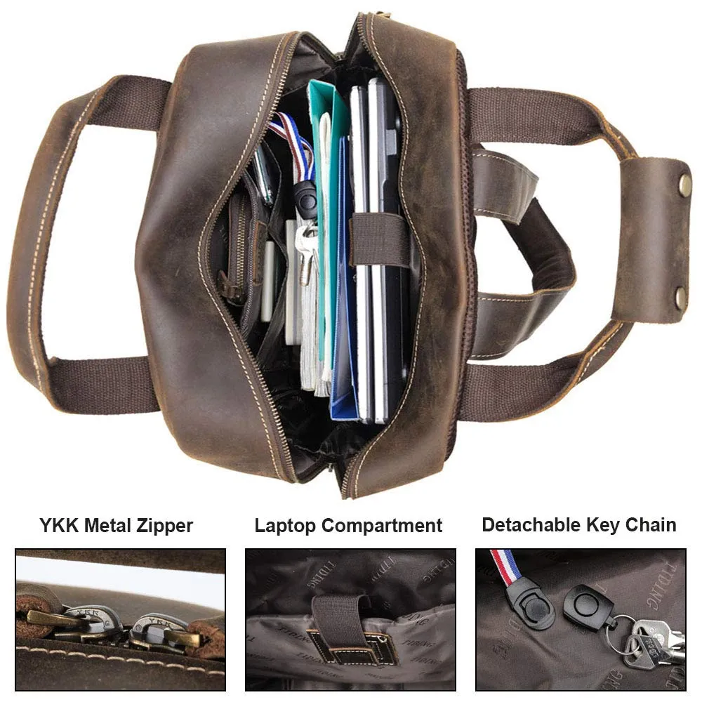 YAAGLE Men's Leather Backpack 15.6 inch Laptop Backpack Large Capacity Business Travel Office Daypacks with YKK Zipper YG8876