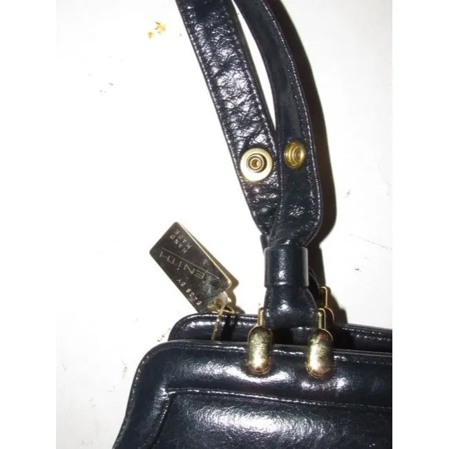 Zenith Vintage Pursesdesigner Purses Dark Navy Blue Leather Shoulder Bag