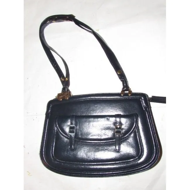 Zenith Vintage Pursesdesigner Purses Dark Navy Blue Leather Shoulder Bag