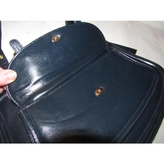 Zenith Vintage Pursesdesigner Purses Dark Navy Blue Leather Shoulder Bag