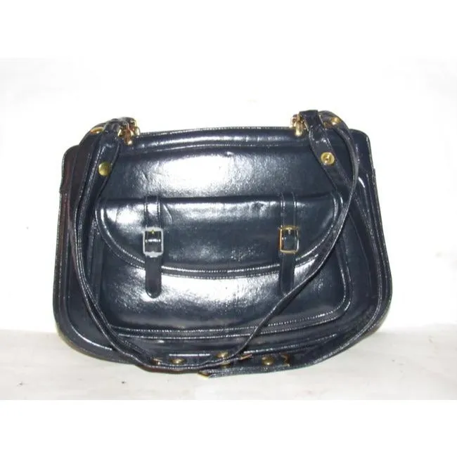 Zenith Vintage Pursesdesigner Purses Dark Navy Blue Leather Shoulder Bag
